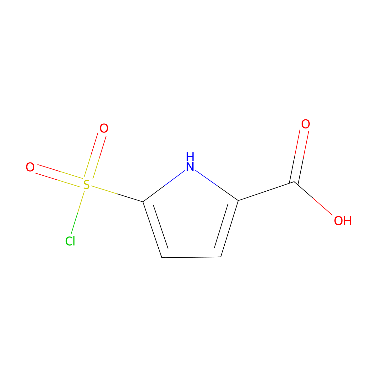 5-(Chlorosulfonyl)-1H-pyrrole-2-carboxylic acid molecular structure, CAS 1369232-61-0