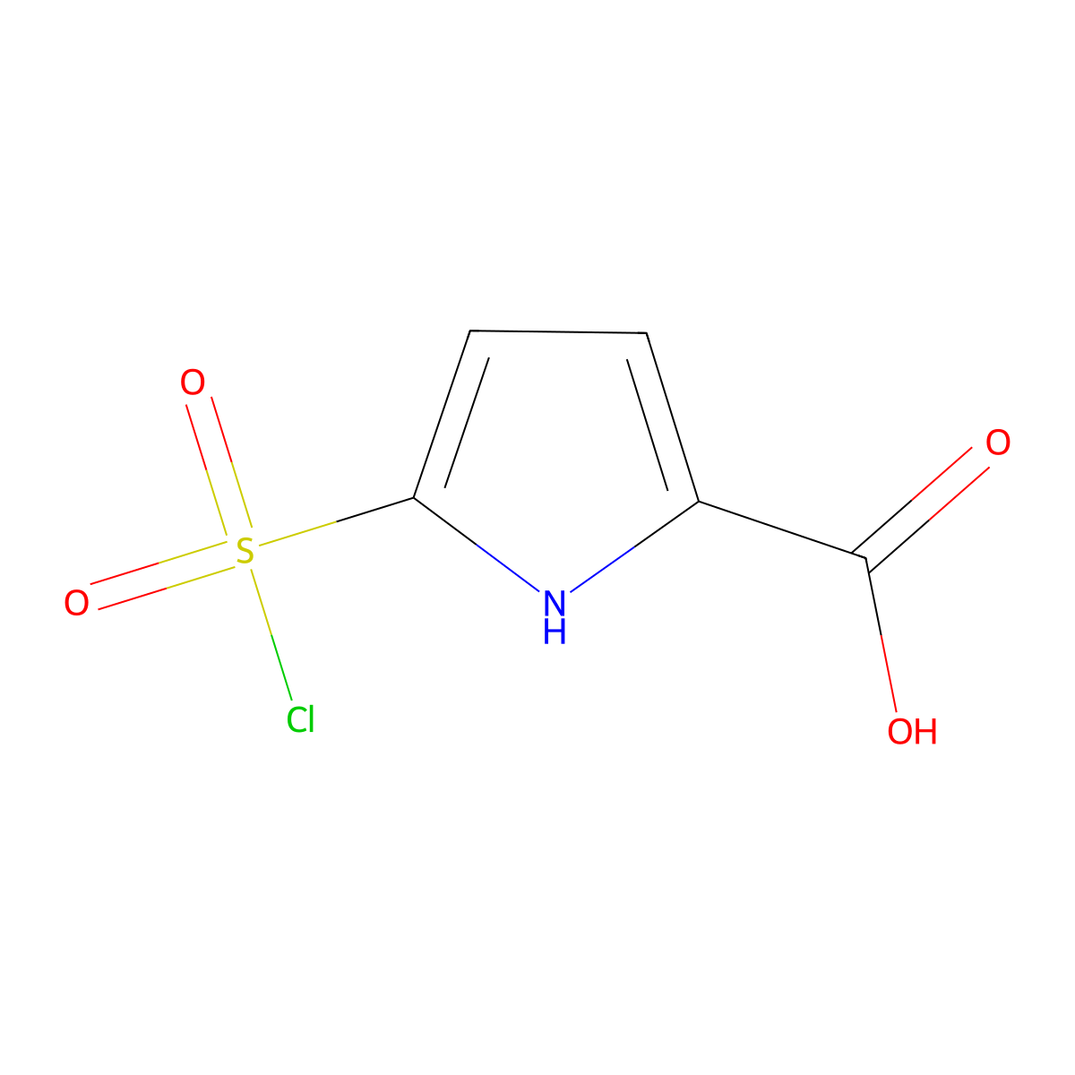 5-(Chlorosulfonyl)-1H-pyrrole-2-carboxylic acid molecular structure, CAS 1369232-61-0