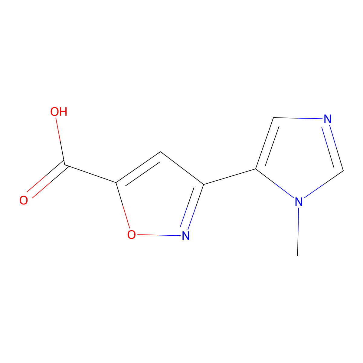 3-(1-Methyl-1h-imidazol-5-yl)isoxazole-5-carboxylic acid molecular structure, CAS 1369236-60-1