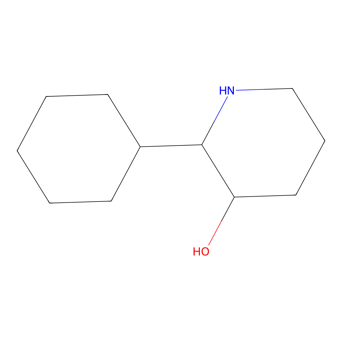 2-Cyclohexylpiperidin-3-ol molecular structure, CAS 1369238-92-5
