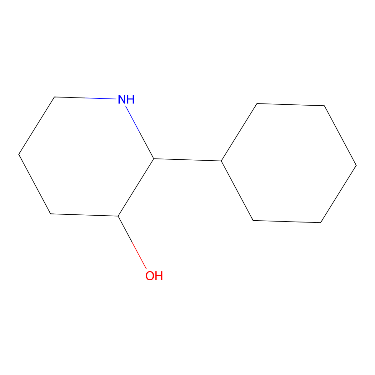 2-Cyclohexylpiperidin-3-ol molecular structure, CAS 1369238-92-5