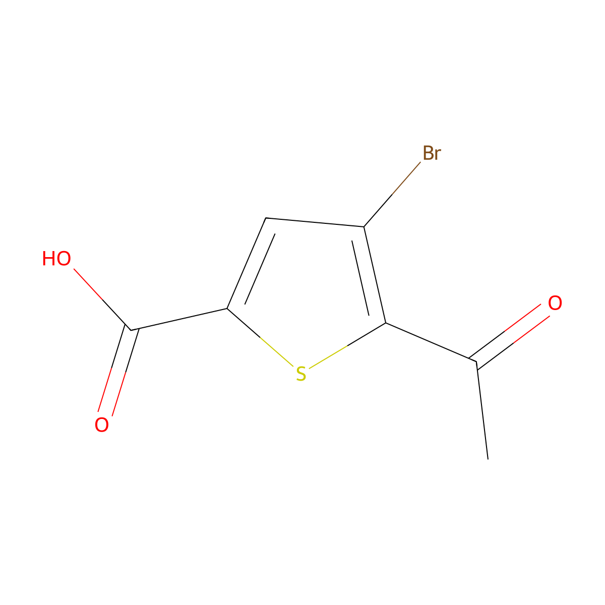 5-Acetyl-4-bromothiophene-2-carboxylic acid molecular structure, CAS 1369239-73-5