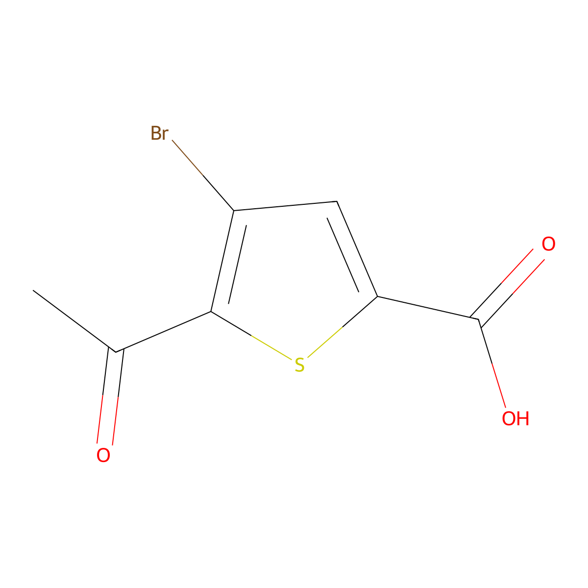 5-Acetyl-4-bromothiophene-2-carboxylic acid molecular structure, CAS 1369239-73-5