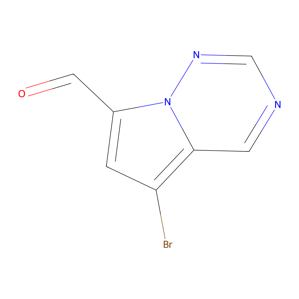 5-Bromopyrrolo[2,1-f][1,2,4]triazine-7-carbaldehyde molecular structure, CAS 1369239-97-3