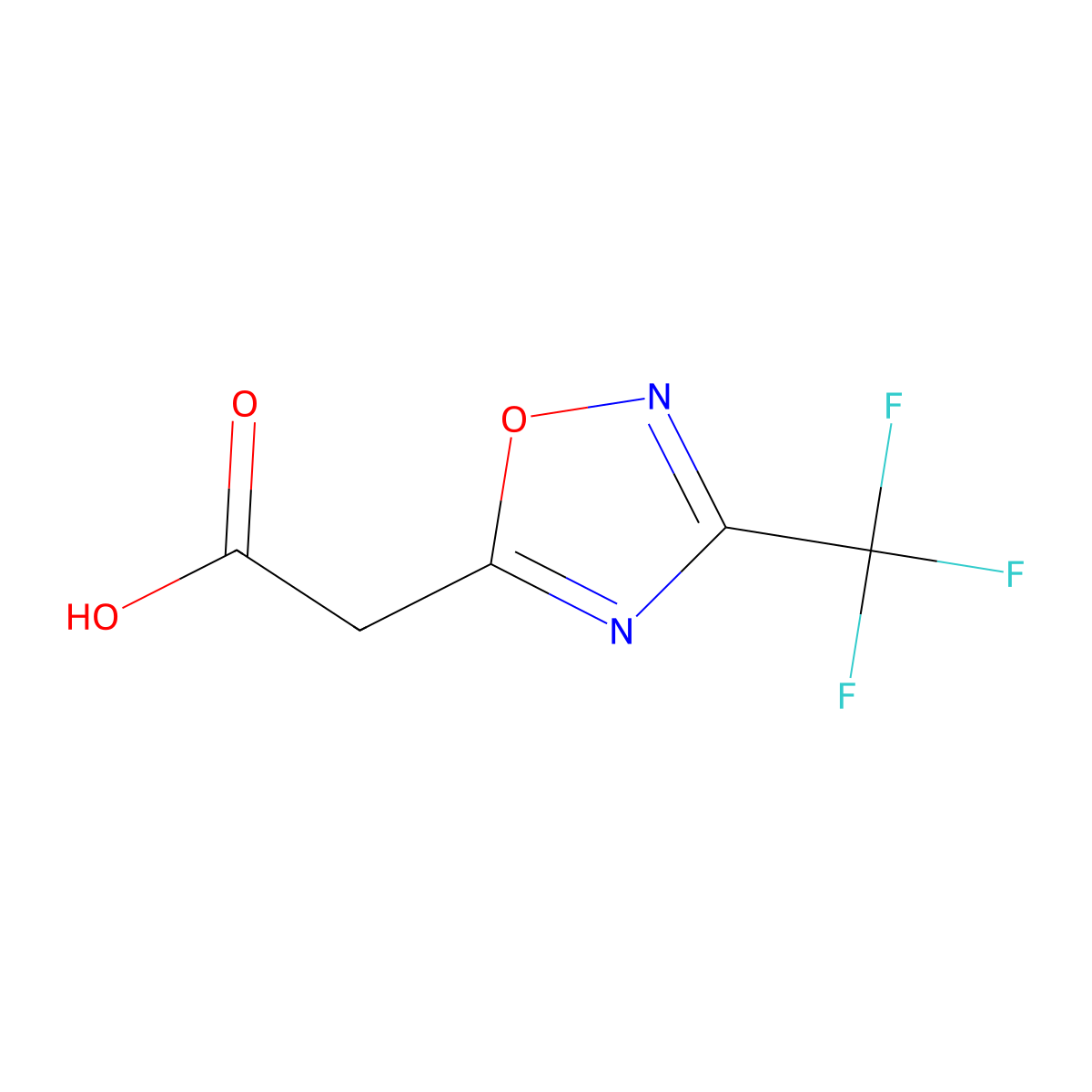 2-[3-(Trifluoromethyl)-1,2,4-oxadiazol-5-yl]acetic acid molecular structure, CAS 1369240-90-3