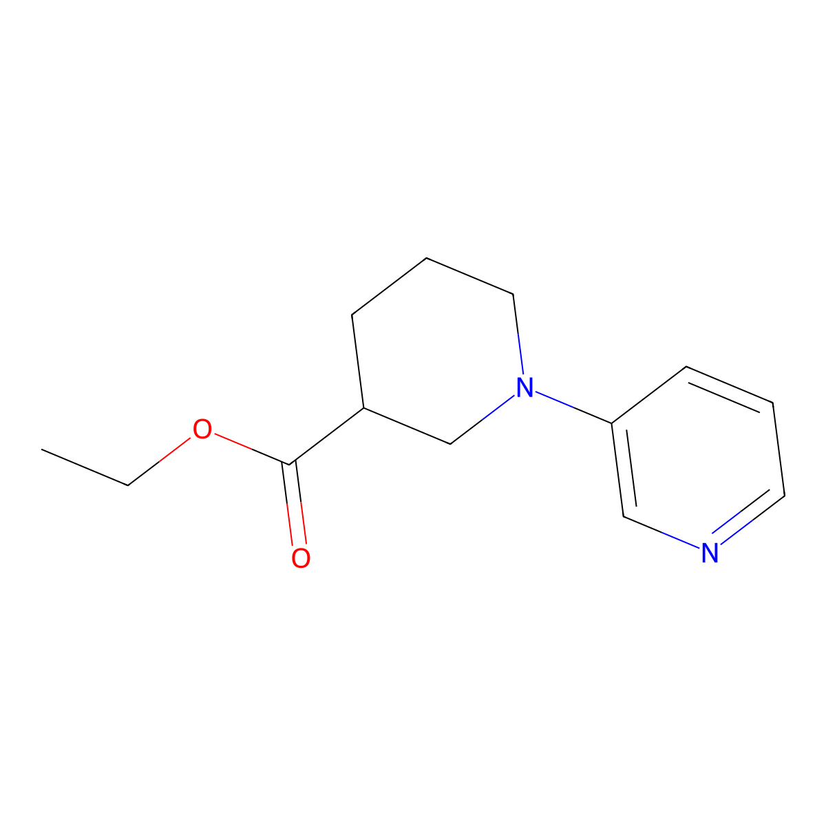Ethyl 1-(pyridin-3-yl)piperidine-3-carboxylate molecular structure, CAS 1369241-44-0