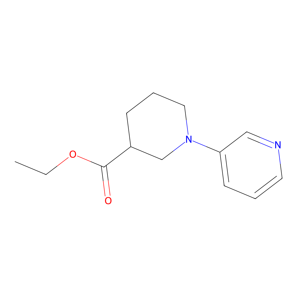 Ethyl 1-(pyridin-3-yl)piperidine-3-carboxylate molecular structure, CAS 1369241-44-0
