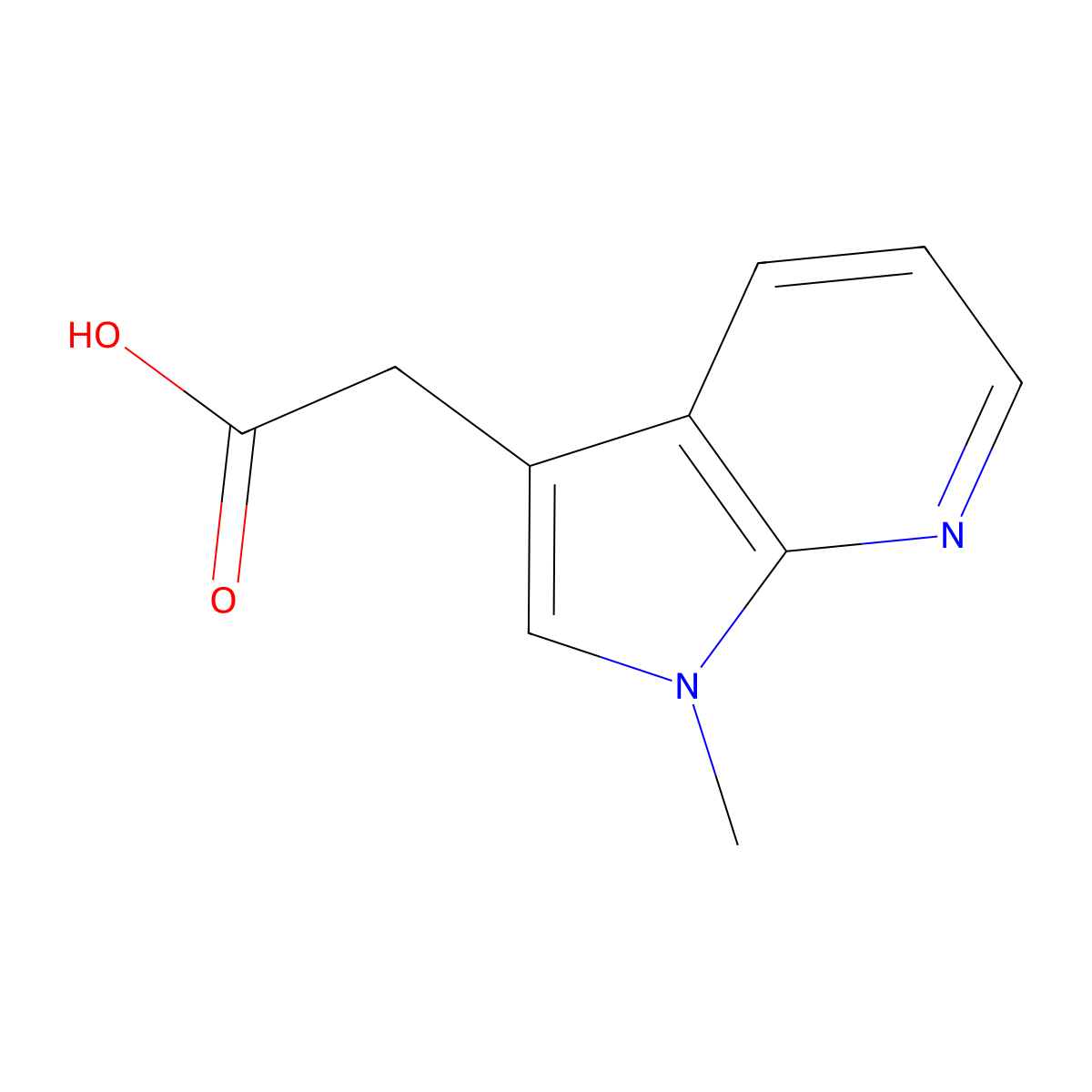 2-{1-methyl-1H-pyrrolo[2,3-b]pyridin-3-yl}acetic acid molecular structure, CAS 1369242-46-5