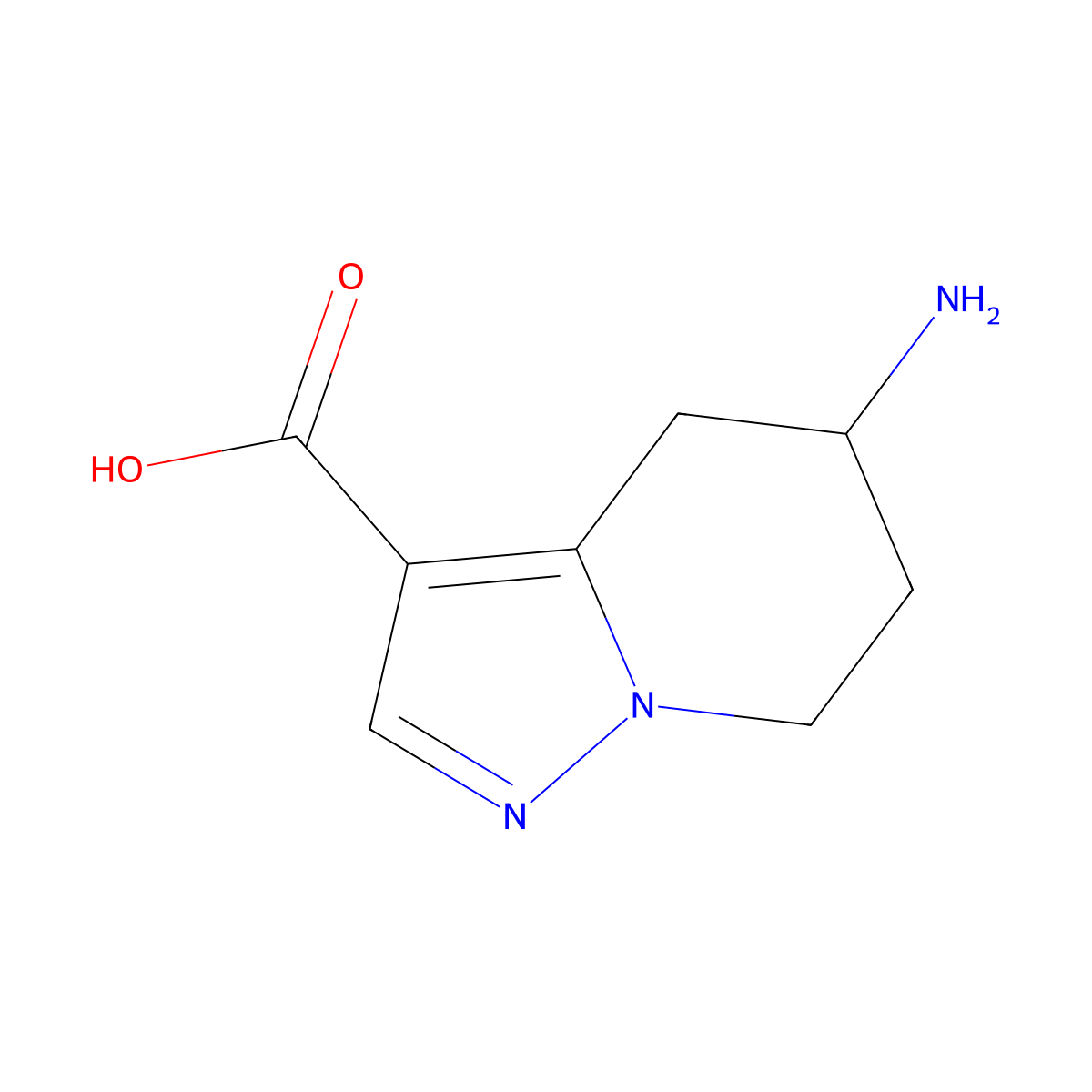 5-Amino-4H,5H,6H,7H-pyrazolo[1,5-a]pyridine-3-carboxylic acid molecular structure, CAS 1369242-68-1