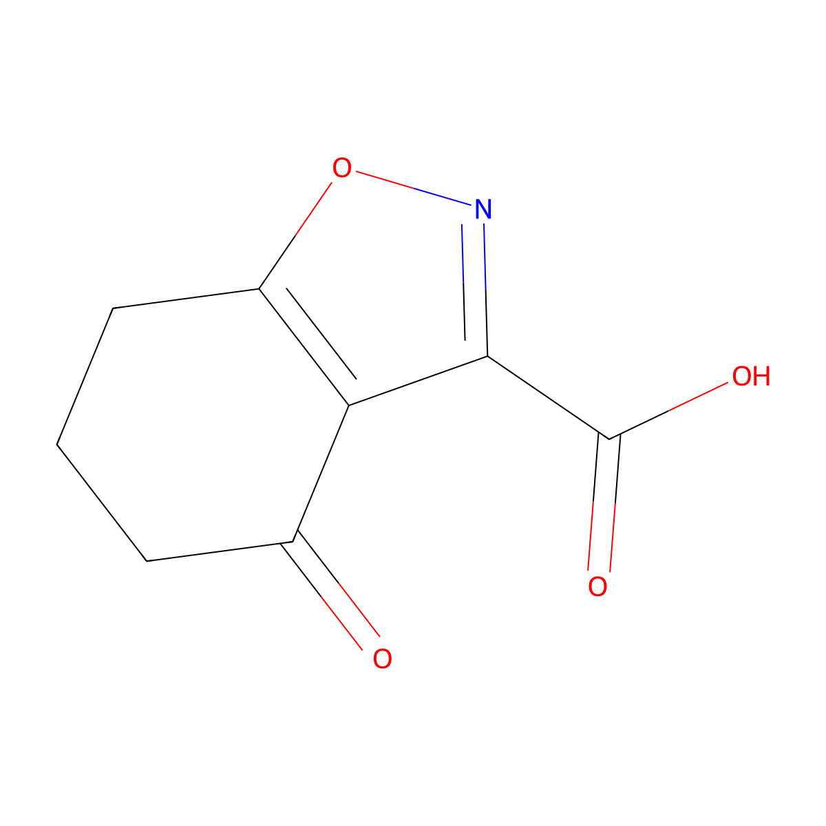 4-Oxo-4,5,6,7-tetrahydro-1,2-benzoxazole-3-carboxylic acid molecular structure, CAS 1369243-02-6