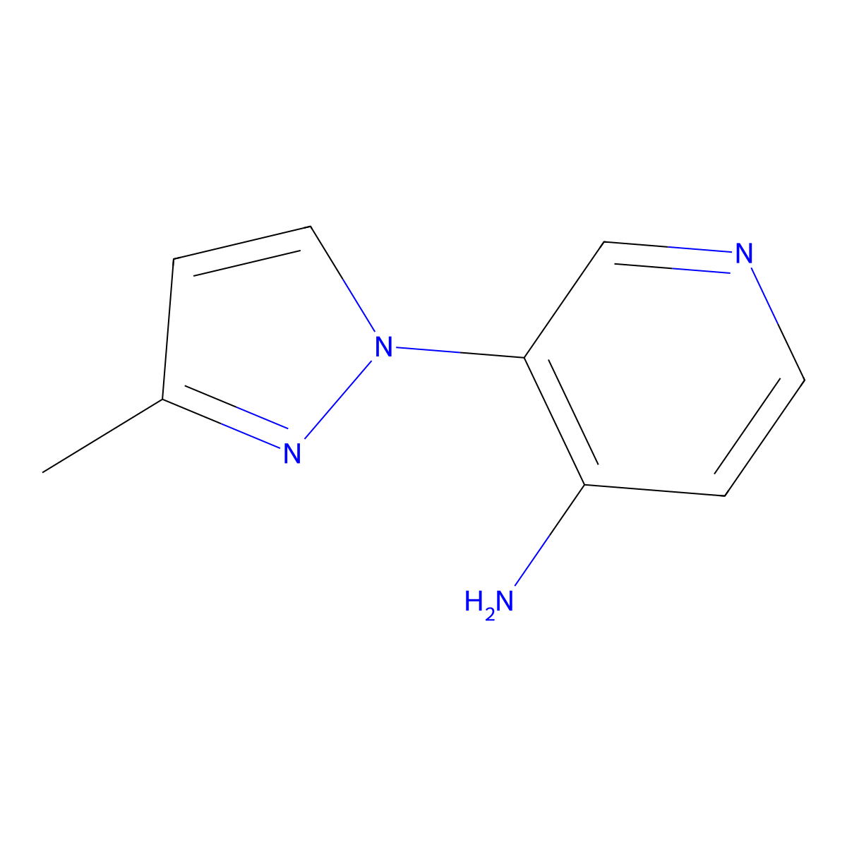4-Amino-3-(3-methyl-1H-pyrazol-1-YL)pyridine molecular structure, CAS 1369243-17-3