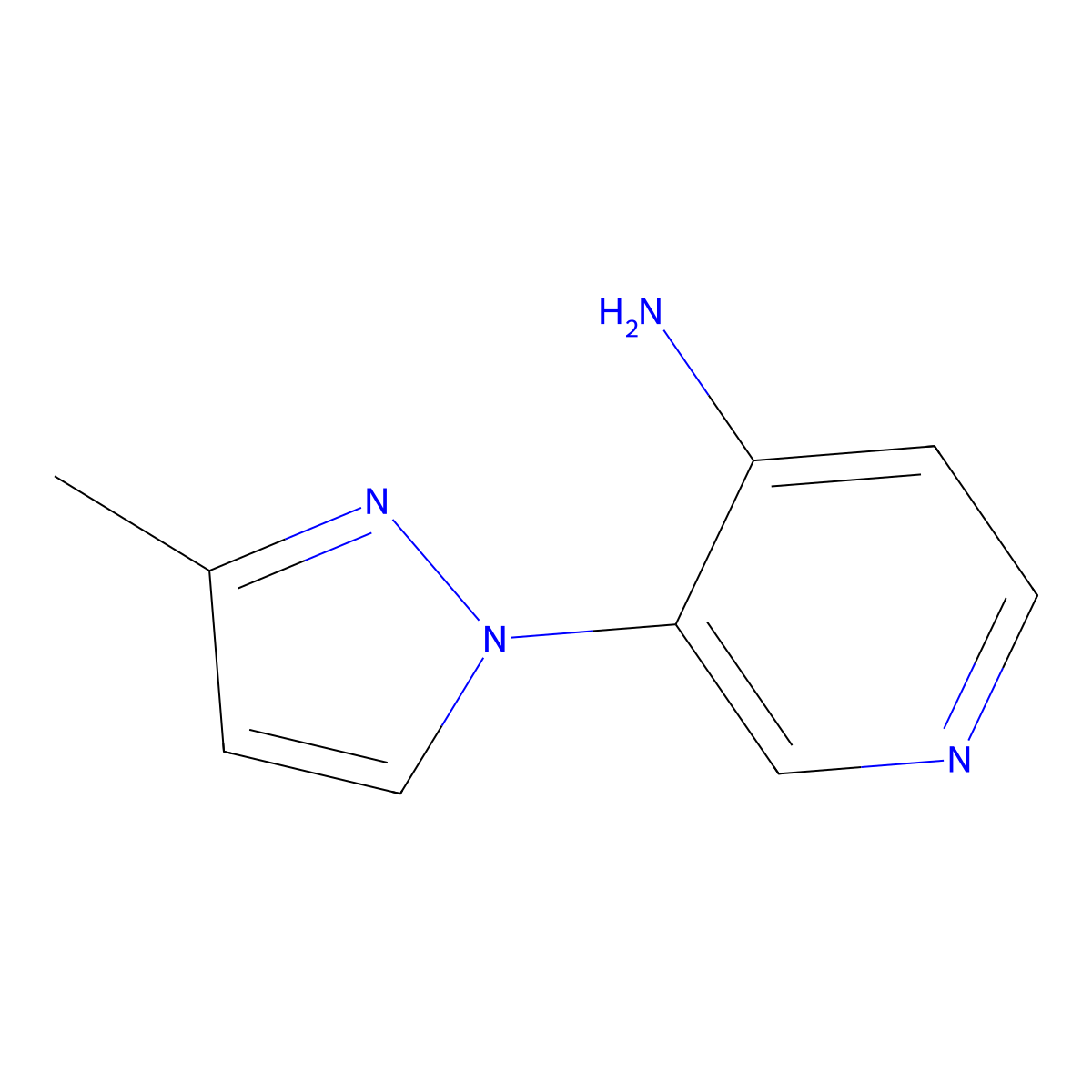 4-Amino-3-(3-methyl-1H-pyrazol-1-YL)pyridine molecular structure, CAS 1369243-17-3
