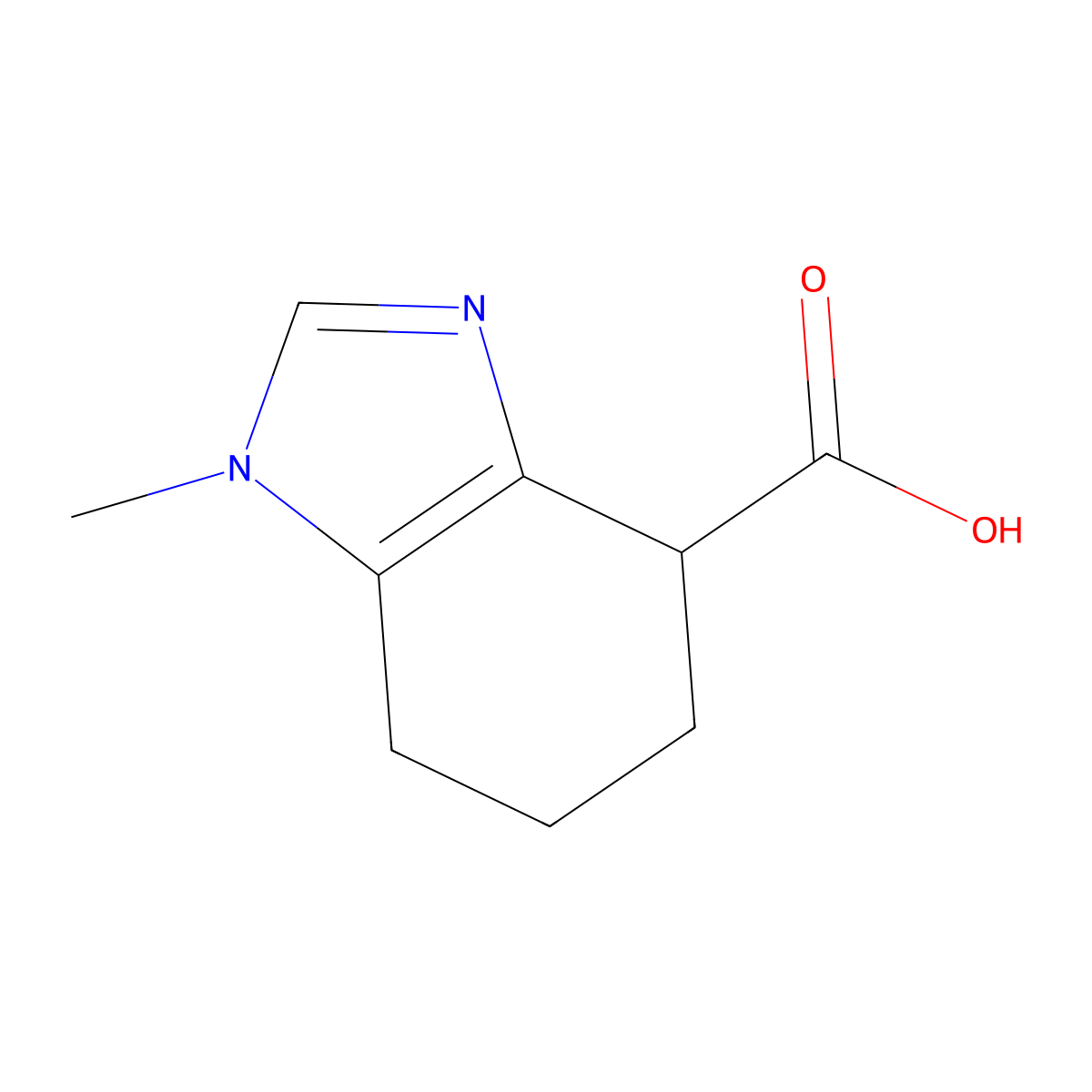 1-methyl-4,5,6,7-tetrahydro-1H-1,3-benzodiazole-4-carboxylic acid molecular structure, CAS 1369245-21-5