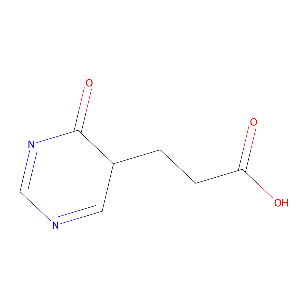 3-(4-Oxo-4,5-dihydropyrimidin-5-yl)propanoic acid molecular structure, CAS 1369248-09-8