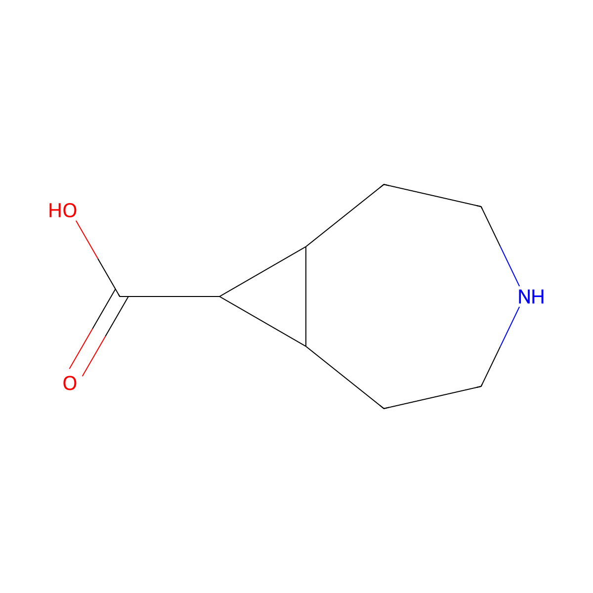4-Azabicyclo[5.1.0]octane-8-carboxylic acid molecular structure, CAS 1369249-91-1