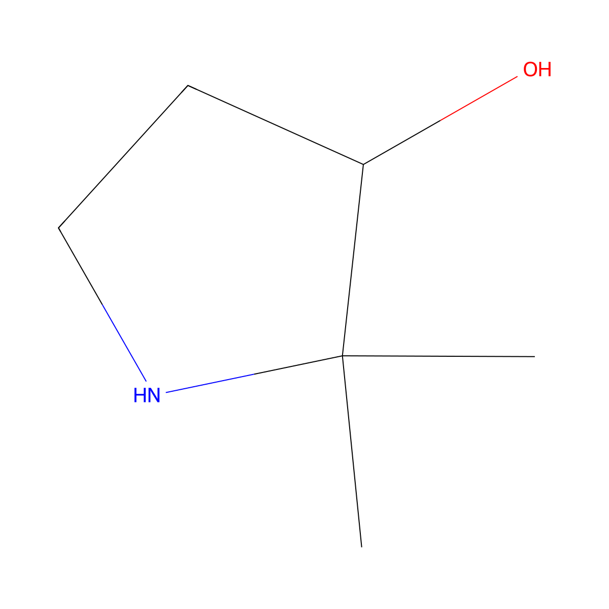 2,2-Dimethylpyrrolidin-3-ol molecular structure, CAS 1369250-18-9