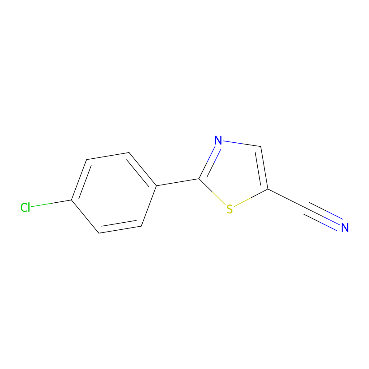 2-(4-Chlorophenyl)thiazole-5-carbonitrile molecular structure, CAS 1369251-28-4