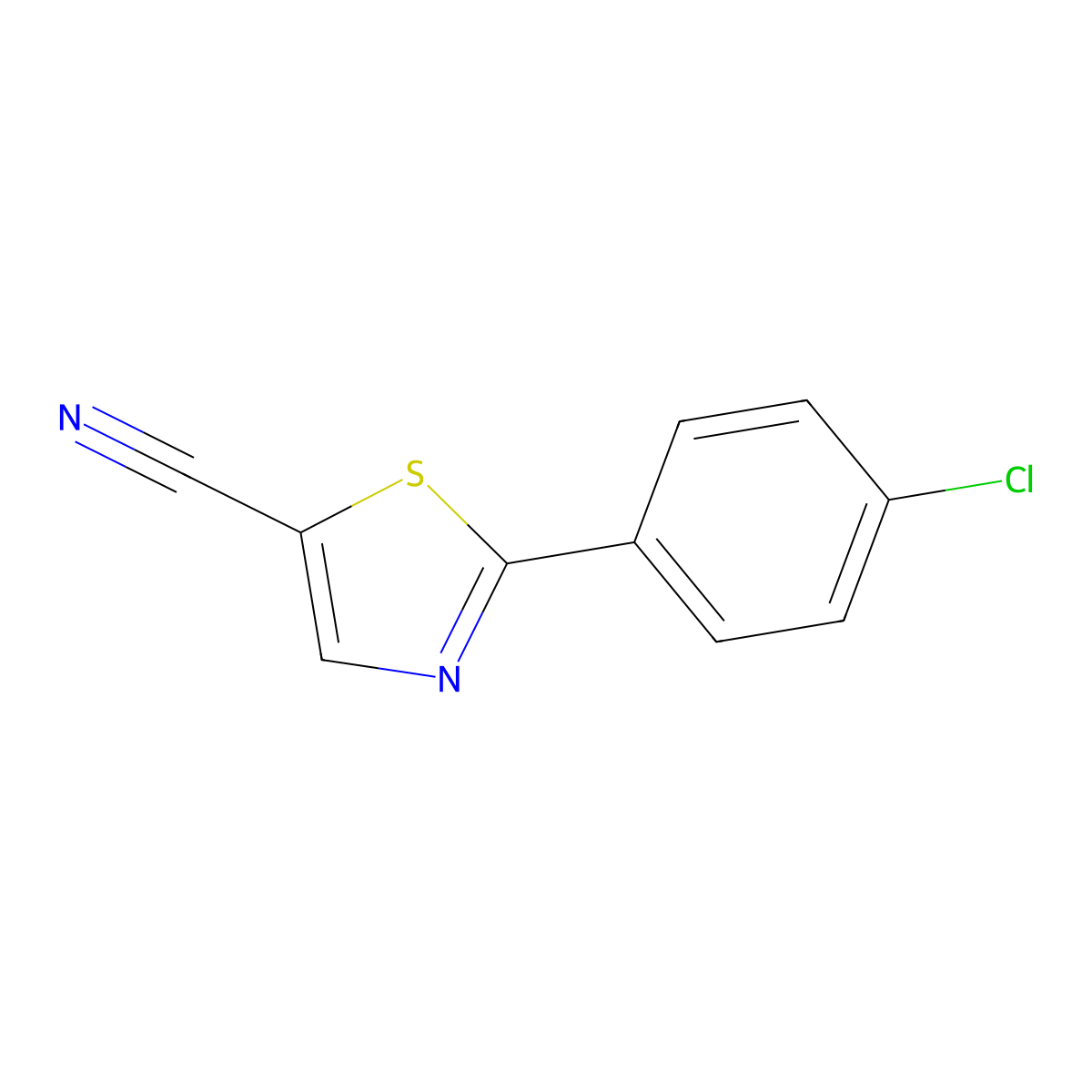 2-(4-Chlorophenyl)thiazole-5-carbonitrile molecular structure, CAS 1369251-28-4