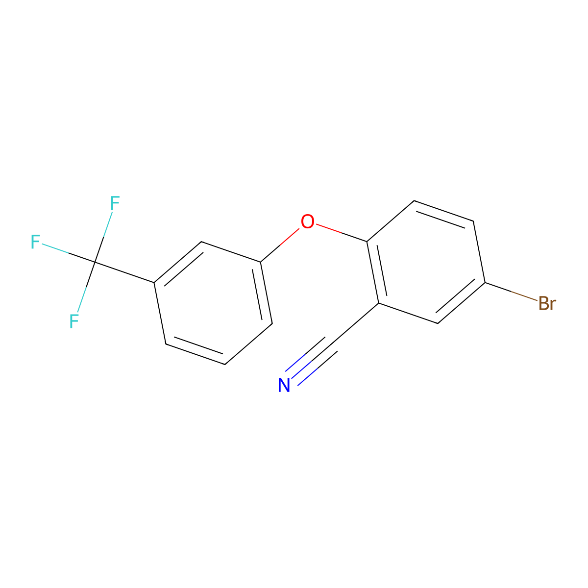 5-Bromo-2-(3-(trifluoromethyl)phenoxy)benzonitrile molecular structure, CAS 1369254-38-5