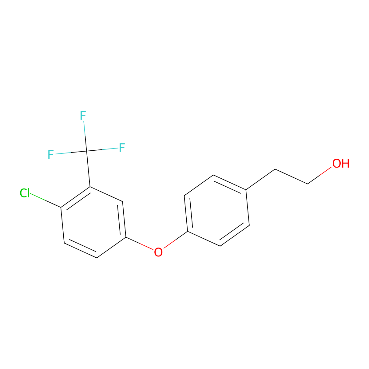 2-(4-(4-Chloro-3-(trifluoromethyl)phenoxy)phenyl)ethanol molecular structure, CAS 1369254-76-1