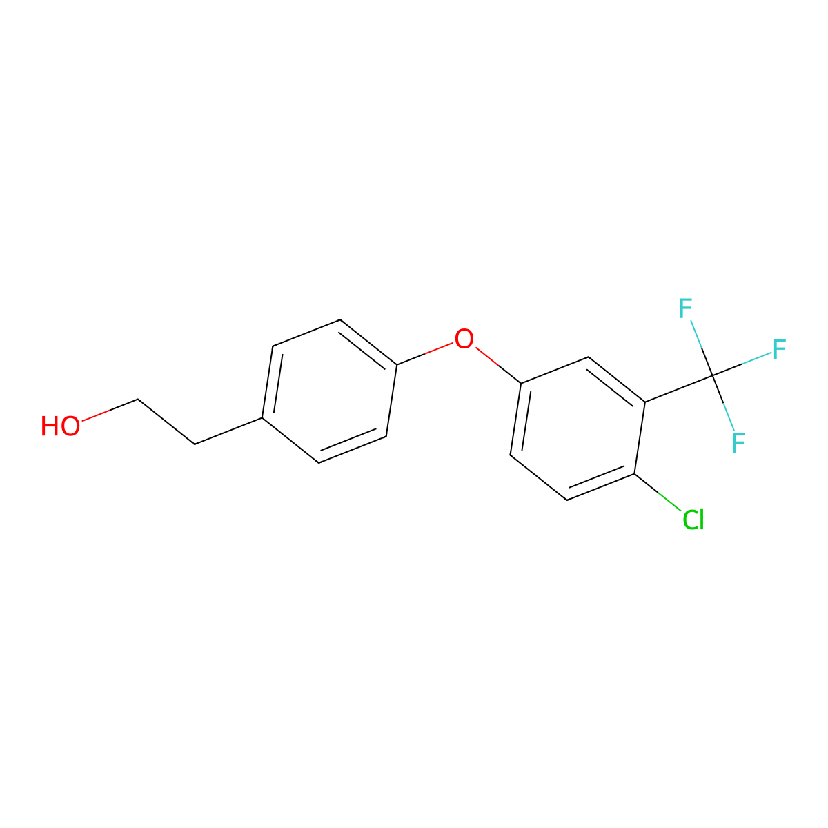 2-(4-(4-Chloro-3-(trifluoromethyl)phenoxy)phenyl)ethanol molecular structure, CAS 1369254-76-1