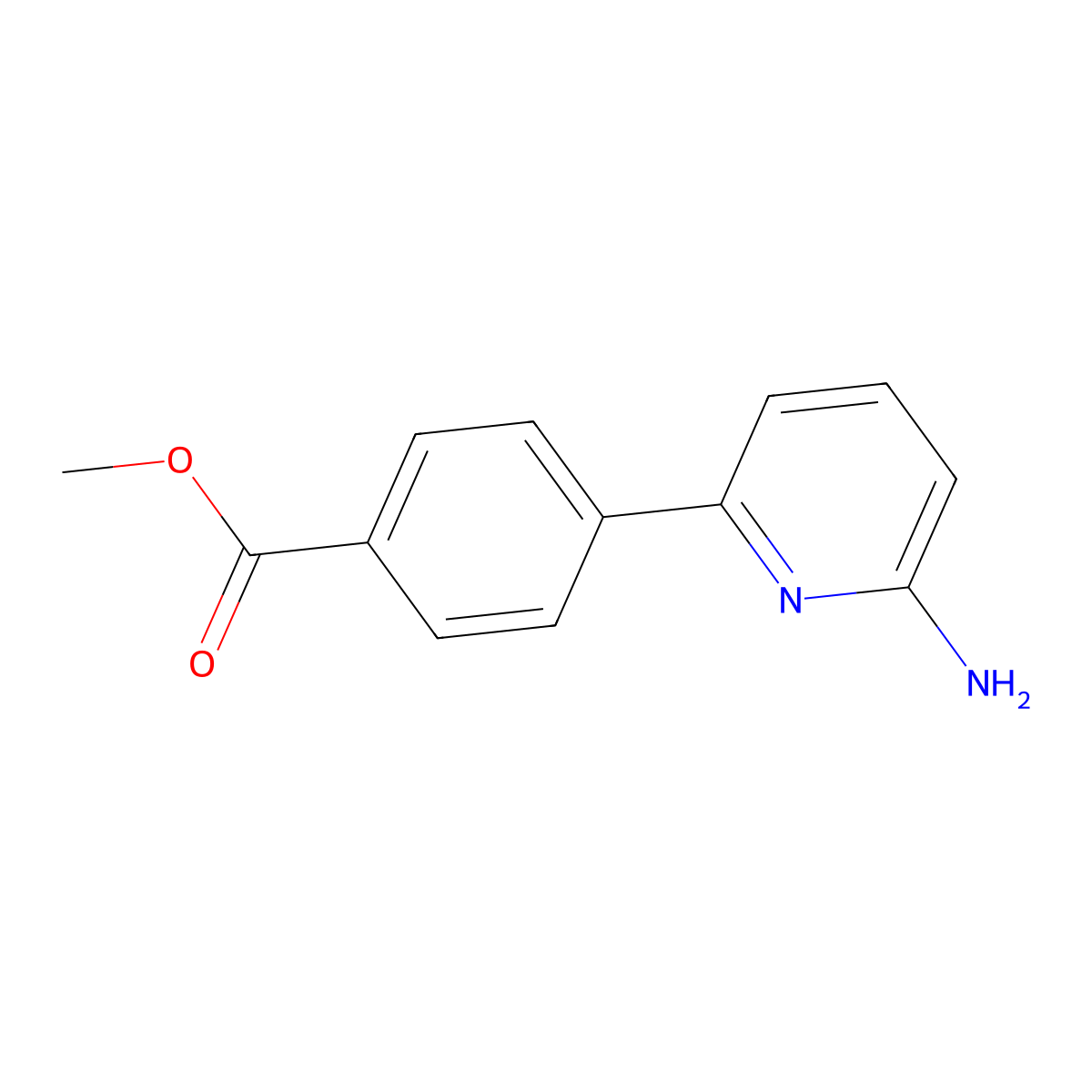 Methyl 4-(6-aminopyridin-2-YL)benzoate molecular structure, CAS 1369259-52-8