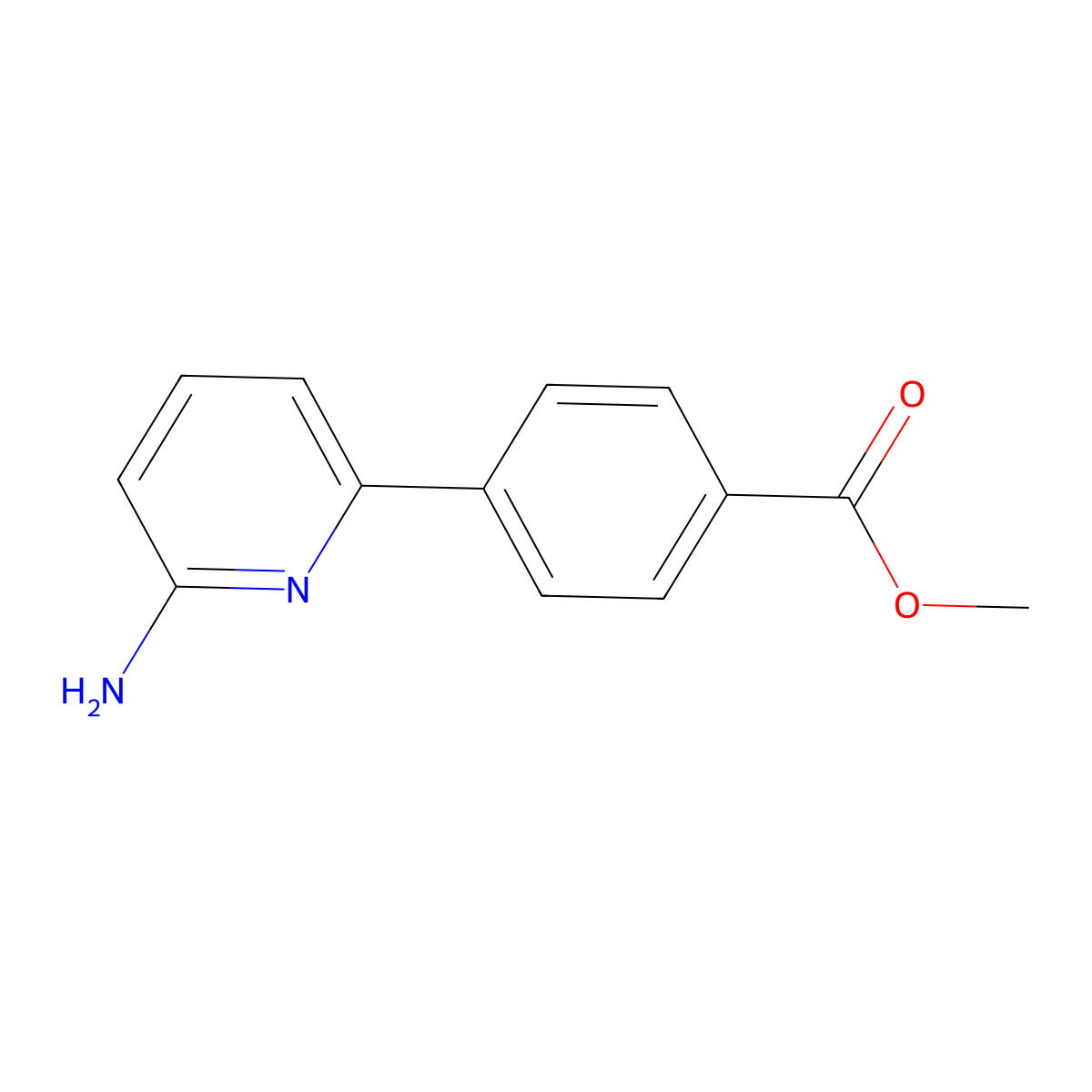 Methyl 4-(6-aminopyridin-2-YL)benzoate molecular structure, CAS 1369259-52-8
