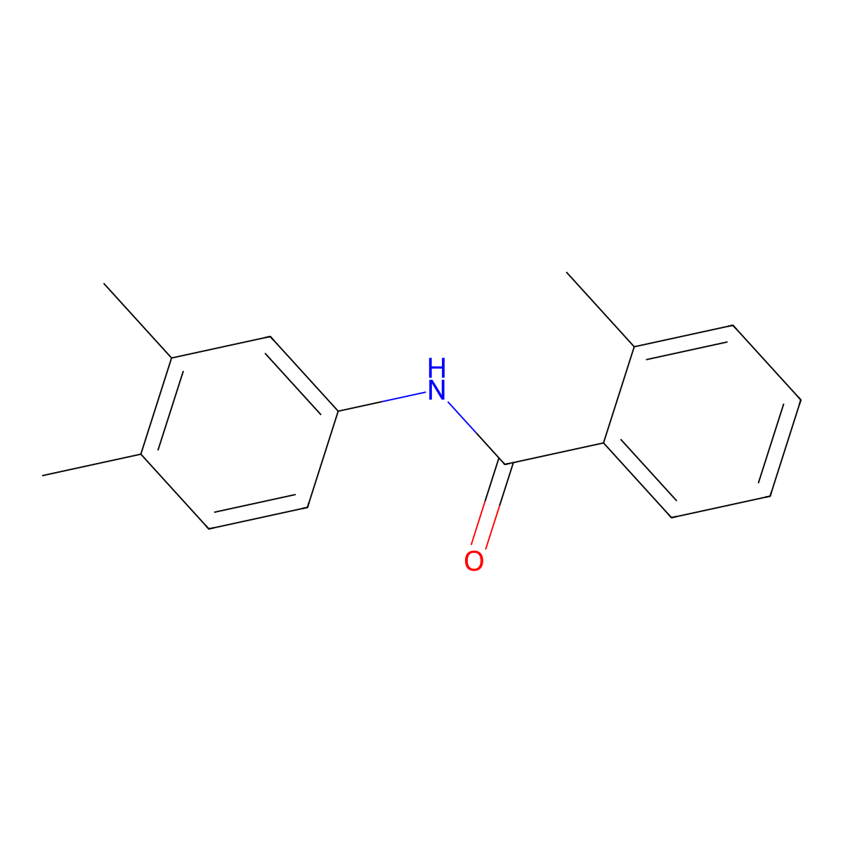 N-(3,4-dimethylphenyl)-2-methylbenzamide molecular structure, CAS 136926-02-8