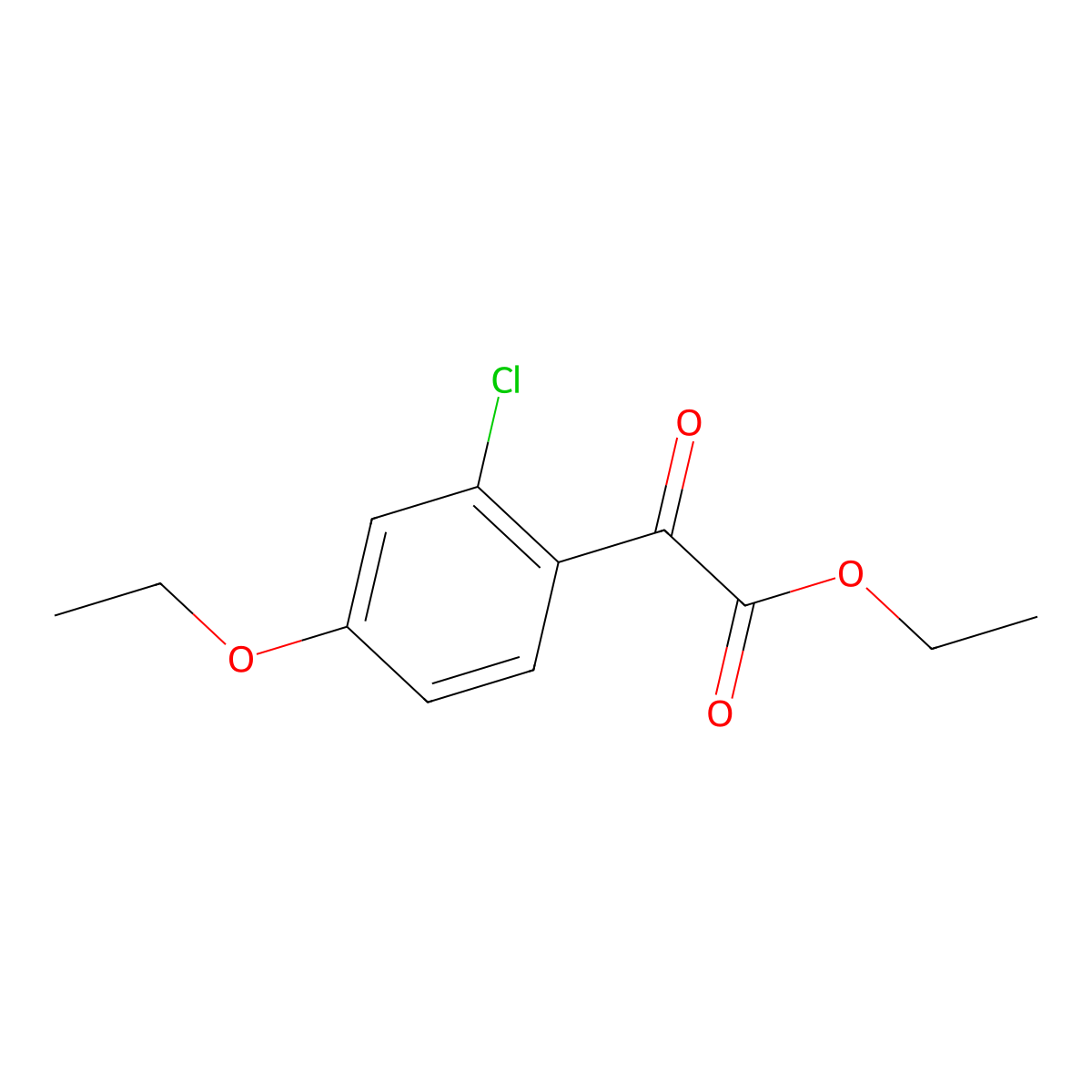 Ethyl 2-(2-chloro-4-ethoxyphenyl)-2-oxoacetate molecular structure, CAS 1369267-58-2