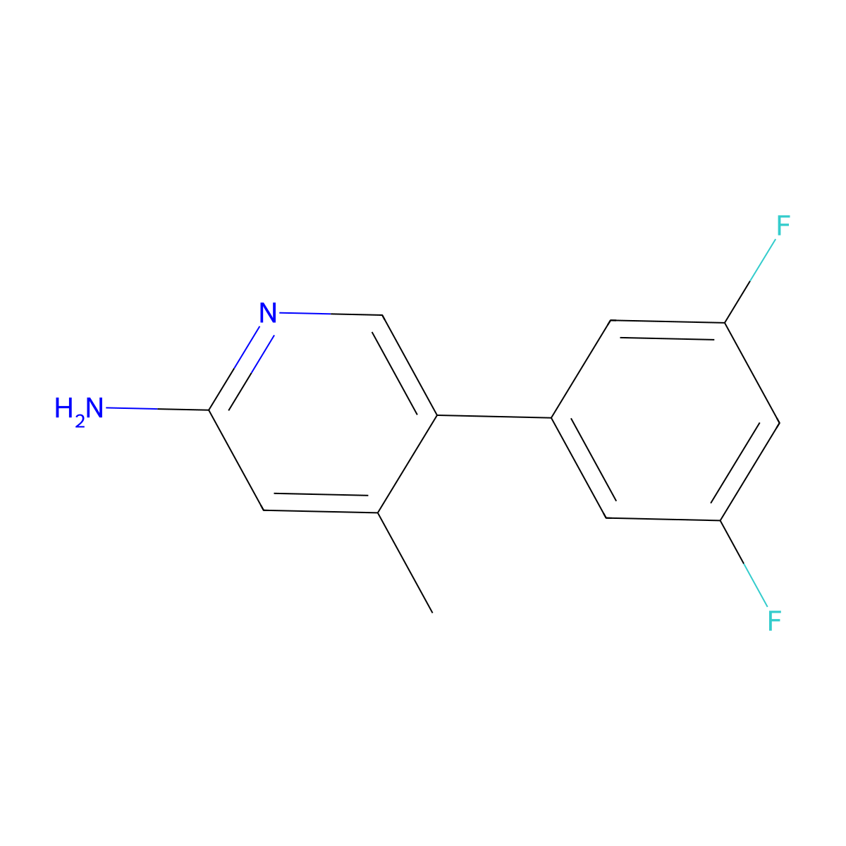 5-(3,5-Difluorophenyl)-4-methyl-2-pyridinamine molecular structure, CAS 1369273-02-8