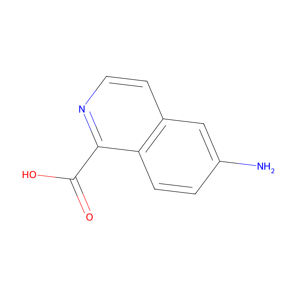 6-Aminoisoquinoline-1-carboxylic acid molecular structure, CAS 1369280-39-6