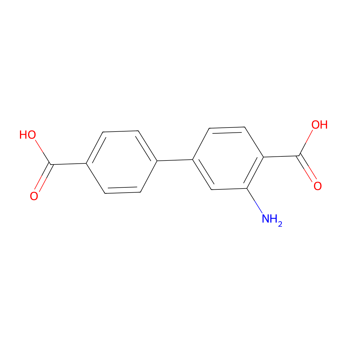 3-Amino-[1,1'-biphenyl]-4,4'-dicarboxylic acid molecular structure, CAS 1369287-06-8