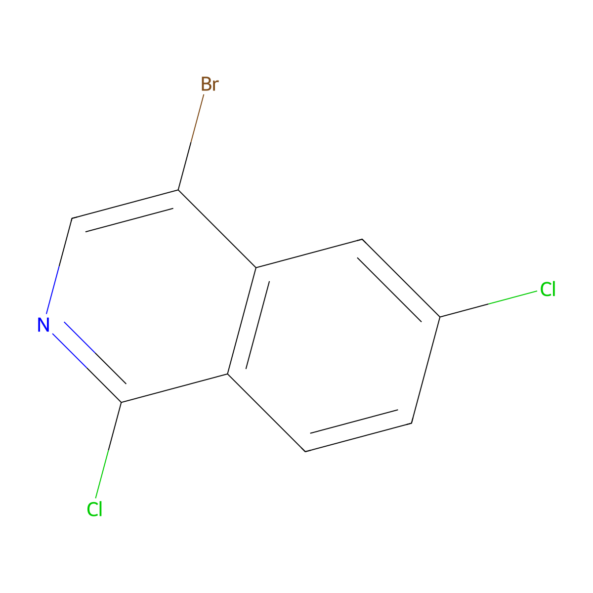 4-Bromo-1,6-dichloroisoquinoline molecular structure, CAS 1369290-70-9