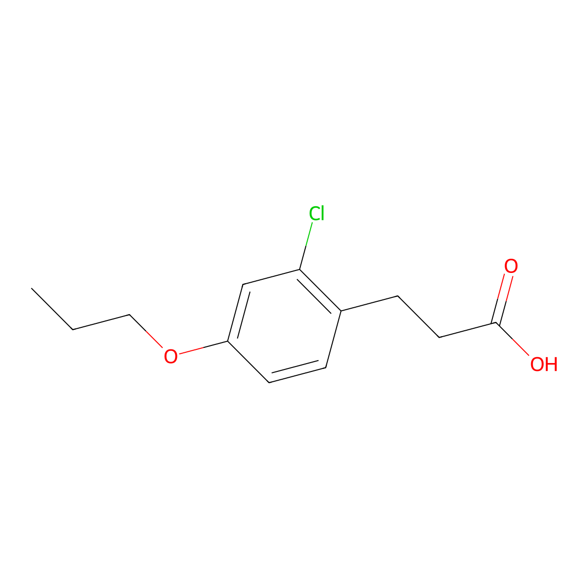 2-Chloro-4-propoxy-benzenepropanoic acid molecular structure, CAS 1369296-08-1