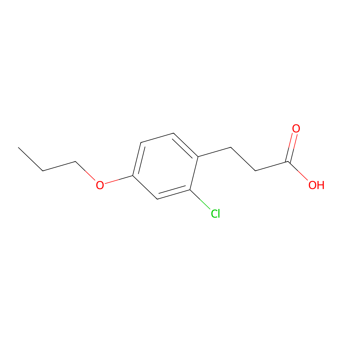 2-Chloro-4-propoxy-benzenepropanoic acid molecular structure, CAS 1369296-08-1