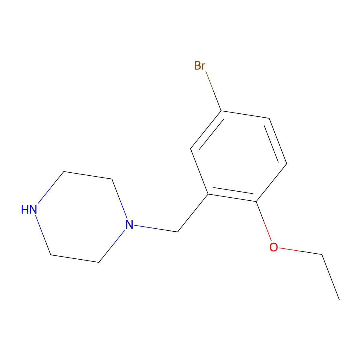 1-[(5-Bromo-2-ethoxyphenyl)methyl]piperazine molecular structure, CAS 1369296-50-3