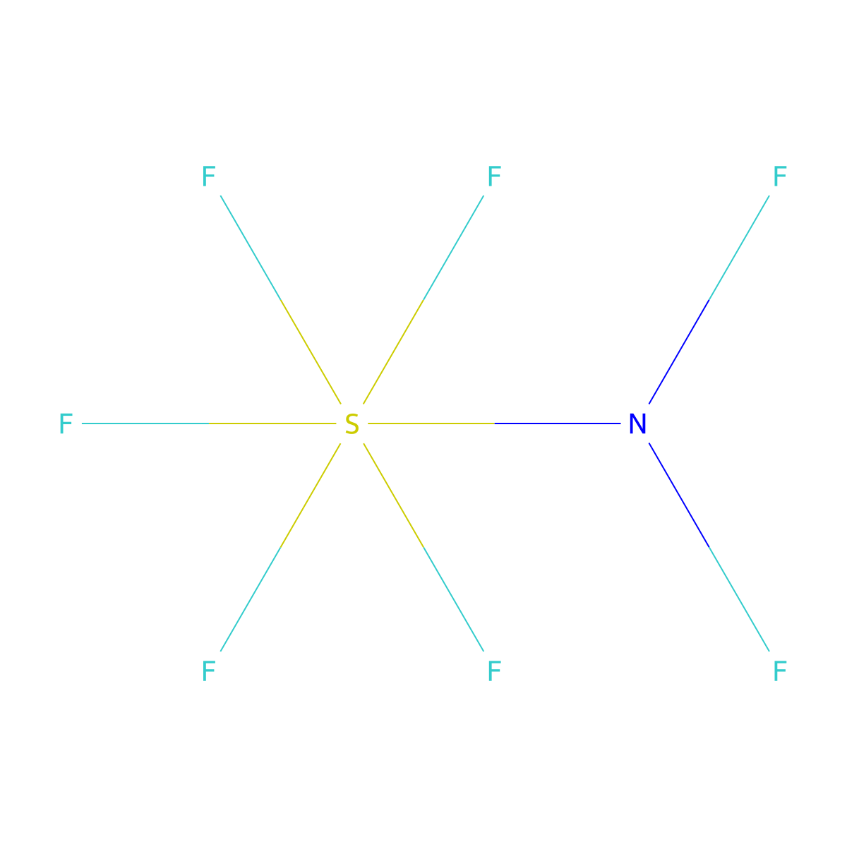 Pentafluorosulfanyldifluoroamine molecular structure, CAS 13693-10-2