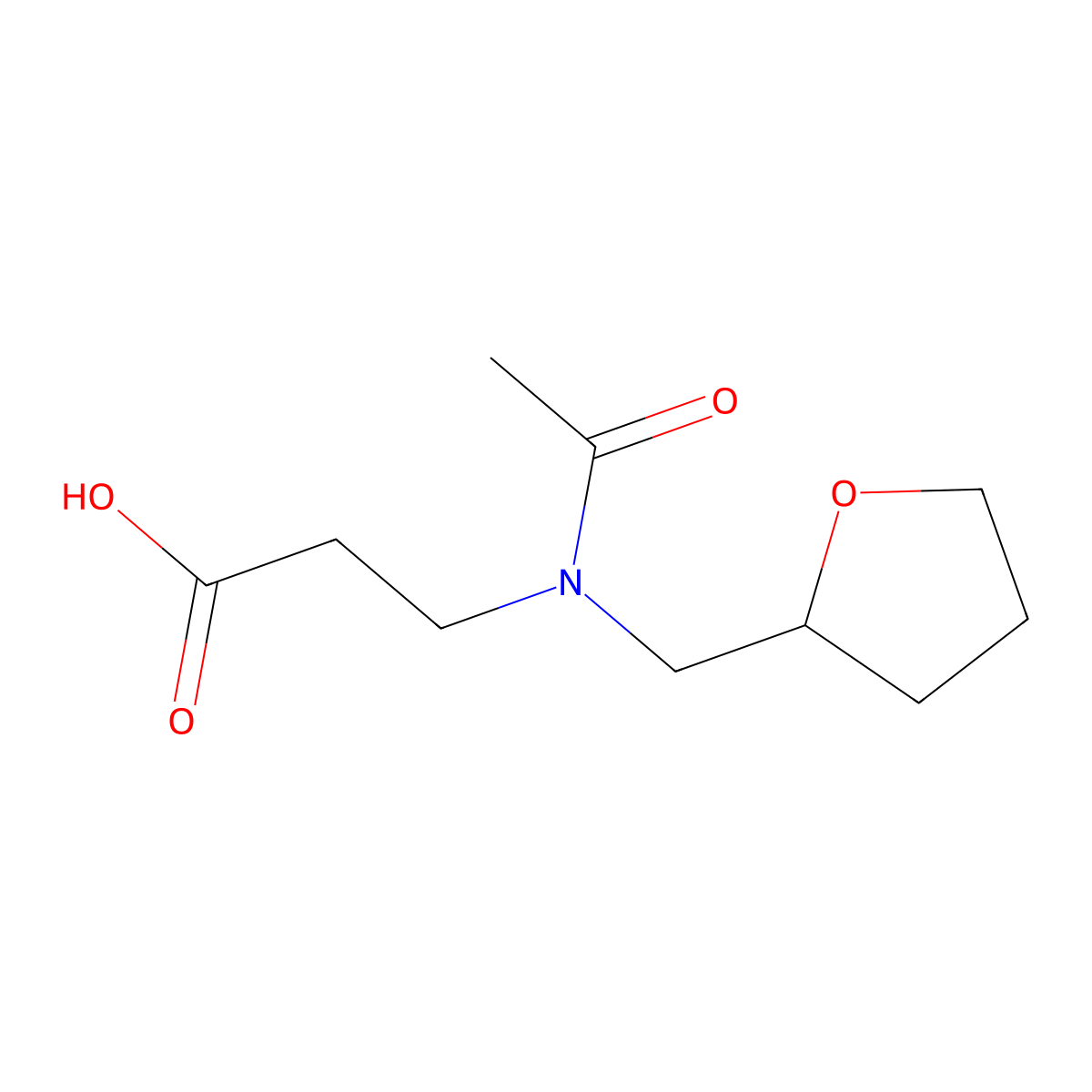3-{N-[(oxolan-2-yl)methyl]acetamido}propanoic acid molecular structure, CAS 1369318-69-3