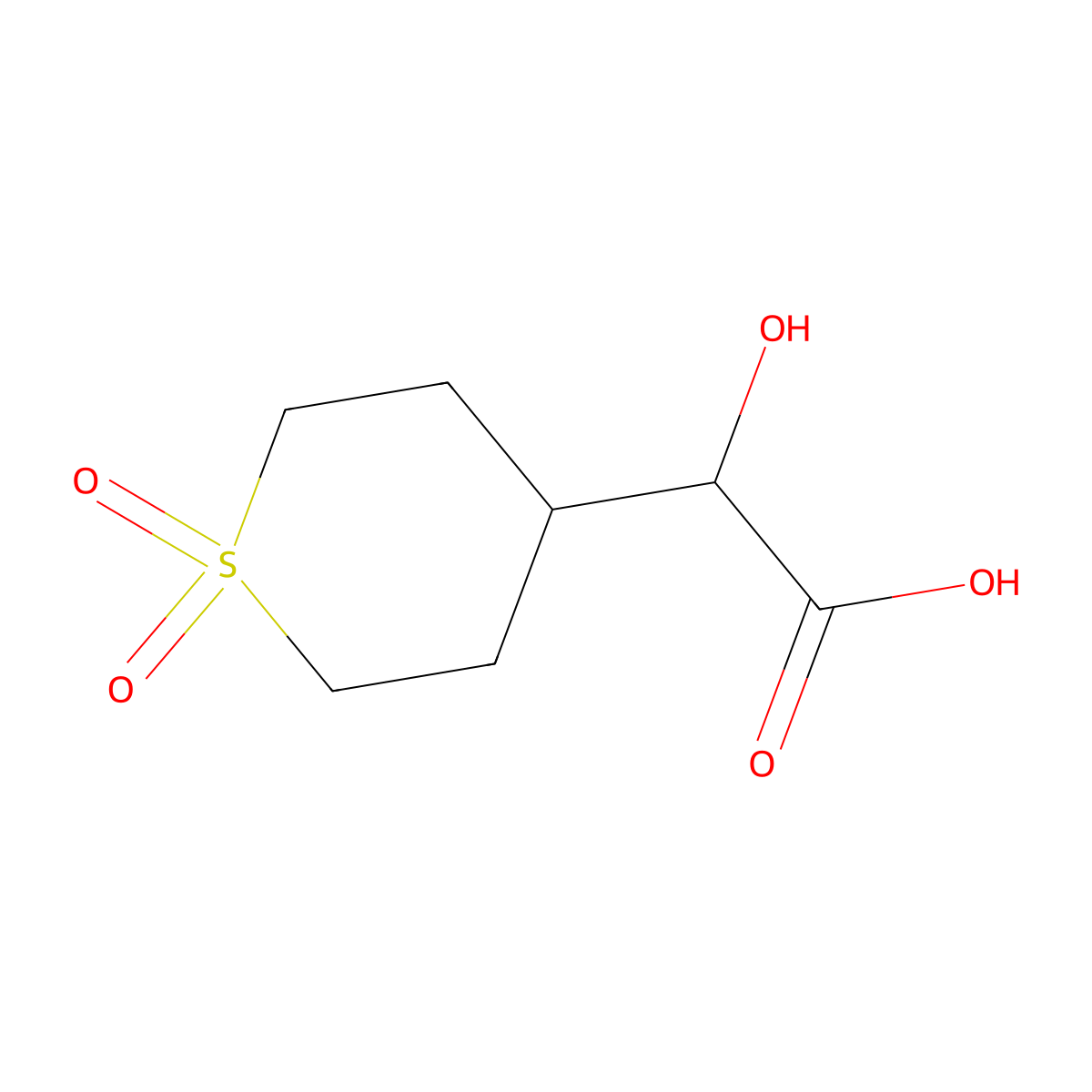 2-(1,1-Dioxo-1lambda6-thian-4-yl)-2-hydroxyacetic acid molecular structure, CAS 1369320-59-1