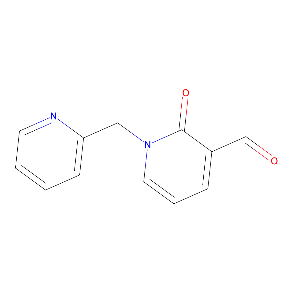 2-Oxo-1-(pyridin-2-ylmethyl)-1,2-dihydropyridine-3-carbaldehyde molecular structure, CAS 1369322-72-4