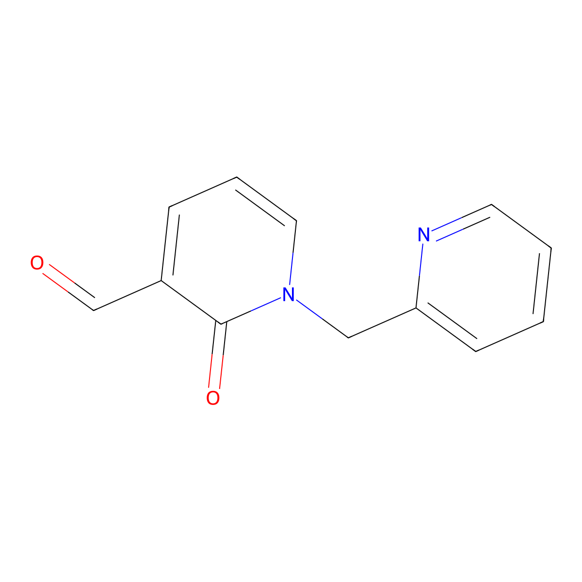 2-Oxo-1-(pyridin-2-ylmethyl)-1,2-dihydropyridine-3-carbaldehyde molecular structure, CAS 1369322-72-4