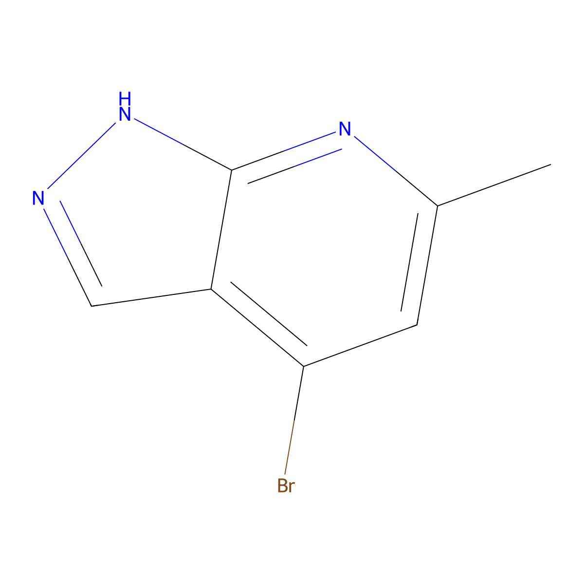 4-Bromo-6-methyl-1H-pyrazolo[3,4-b]pyridine molecular structure, CAS 1369326-01-1
