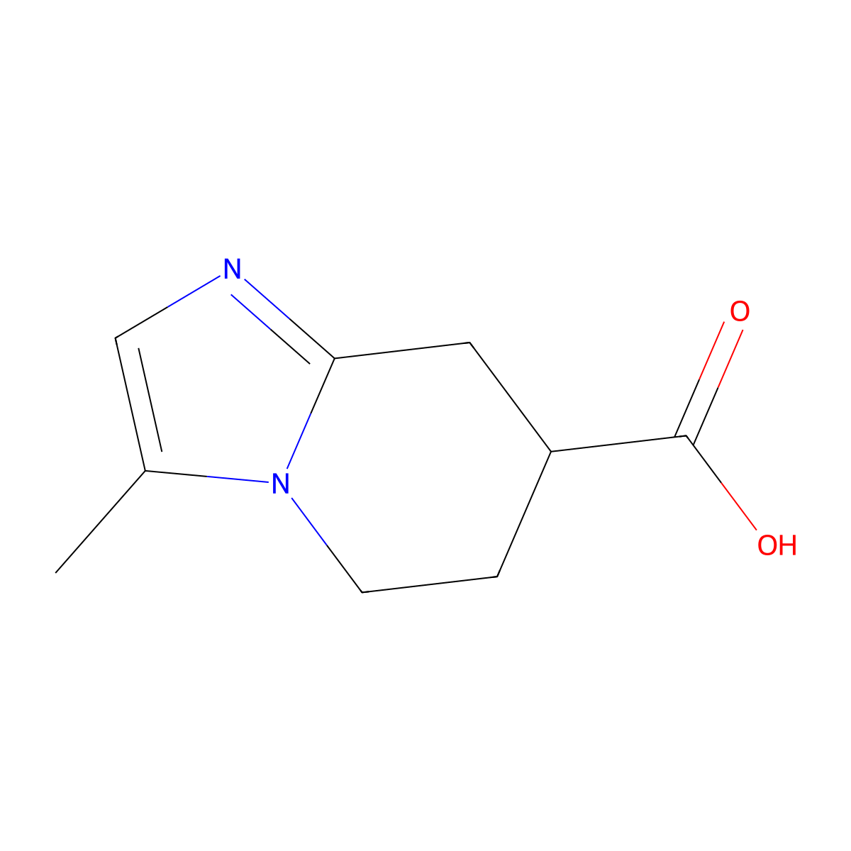 3-methyl-5H,6H,7H,8H-imidazo[1,2-a]pyridine-7-carboxylic acid molecular structure, CAS 1369335-39-6
