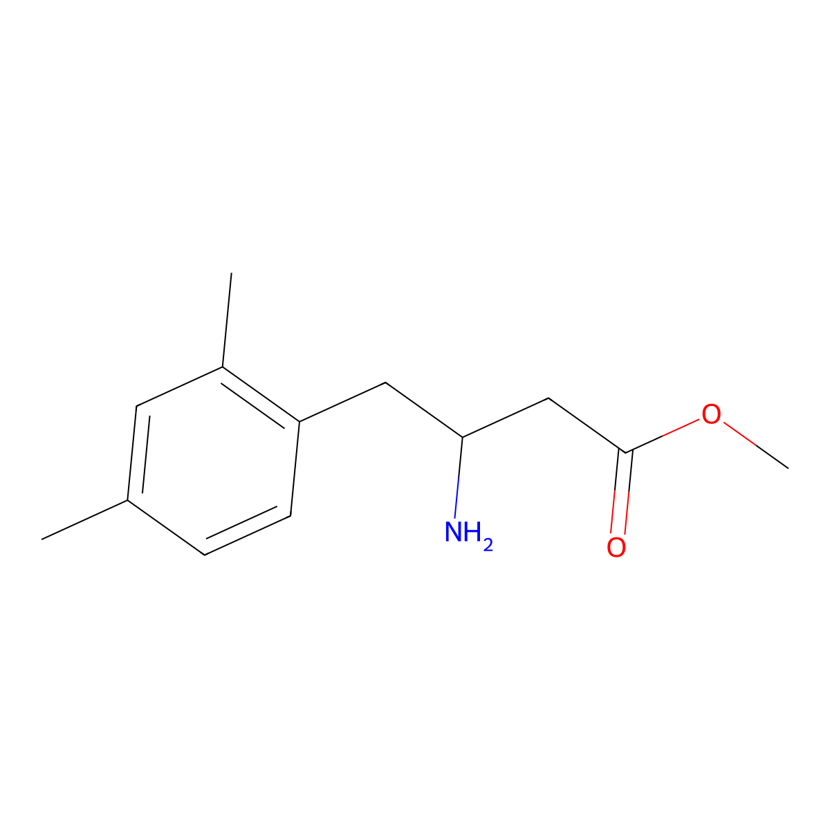 Methyl 3-amino-4-(2,4-dimethylphenyl)butanoate molecular structure, CAS 1369337-88-1