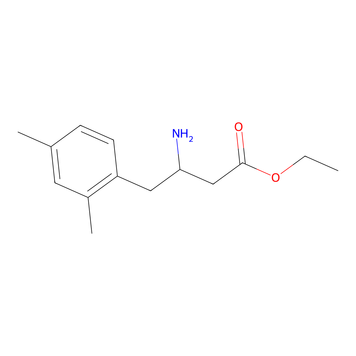 Ethyl 3-amino-4-(2,4-dimethylphenyl)butanoate molecular structure, CAS 1369338-56-6