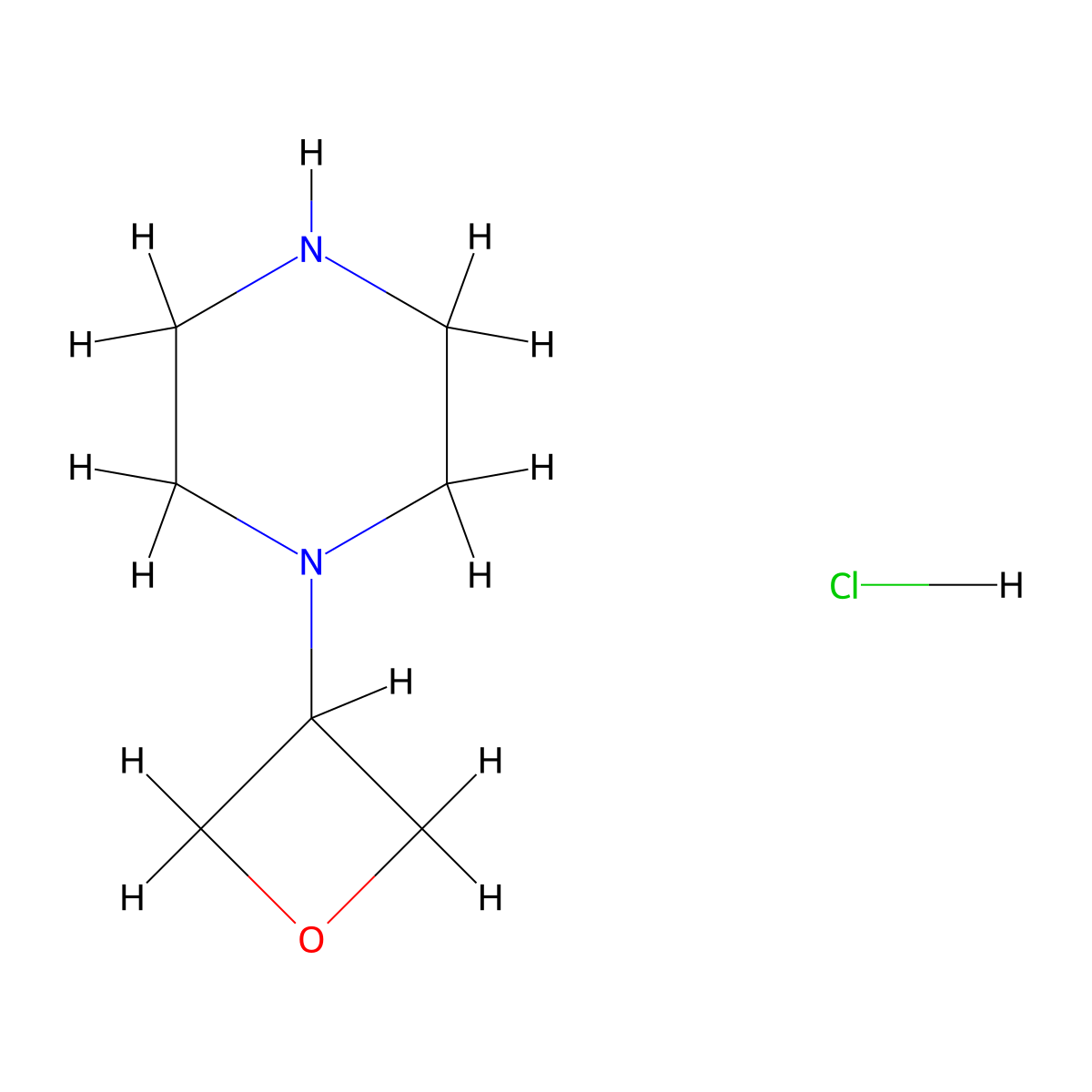 1-(Oxetan-3-yl)piperazine hydrochloride molecular structure, CAS 1369338-92-0