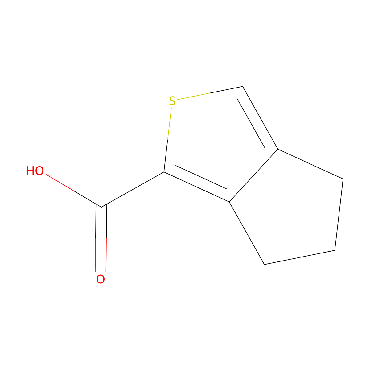 4H,5H,6H-cyclopenta[c]thiophene-1-carboxylic acid molecular structure, CAS 1369339-87-6