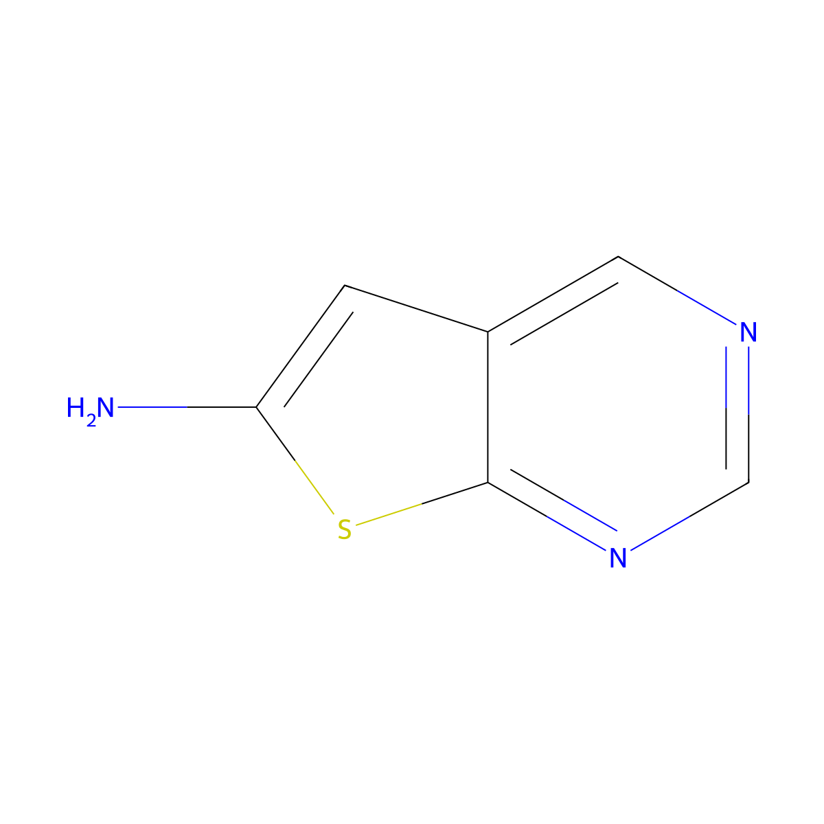 Thieno(2,3-d)pyrimidin-6-amine molecular structure, CAS 1369340-35-1