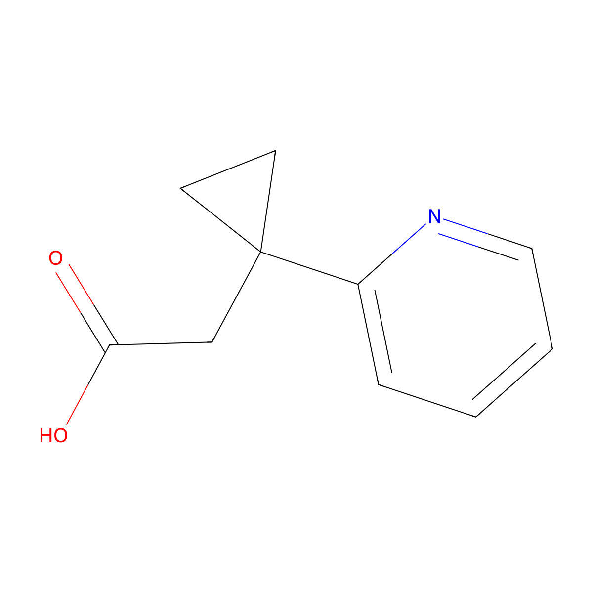 2-[1-(Pyridin-2-yl)cyclopropyl]acetic acid molecular structure, CAS 1369341-56-9