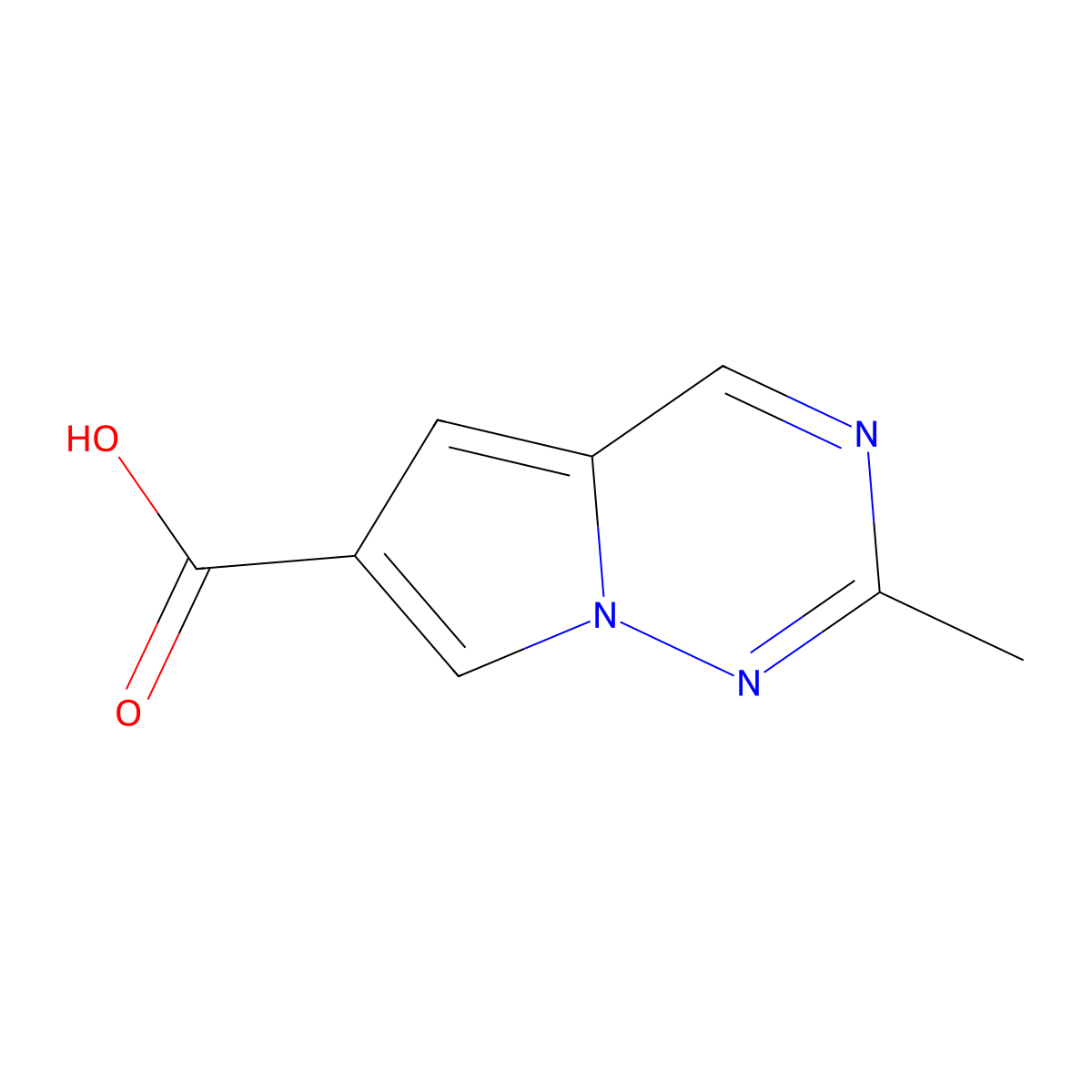 2-Methylpyrrolo[2,1-f][1,2,4]triazine-6-carboxylic acid molecular structure, CAS 1369341-82-1